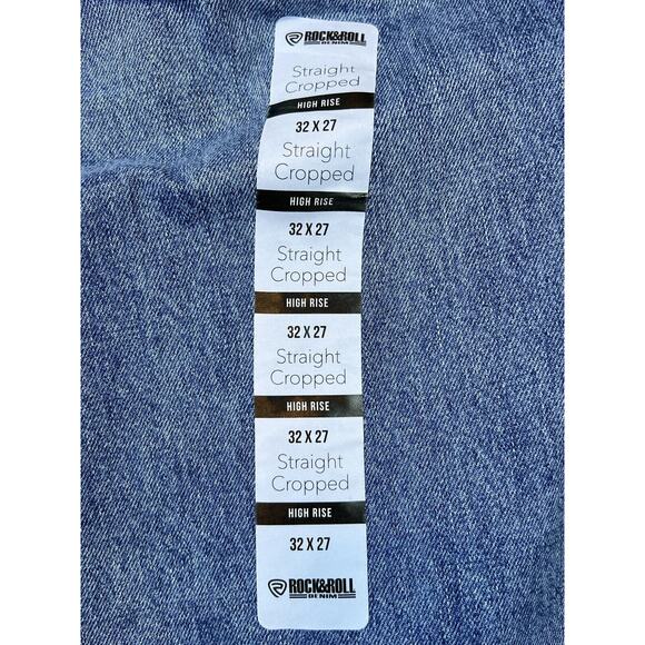 Rock & Roll Denim Cowgirl® 32x27 Straight Cropped High Rise Sequined Front NWT - Picture 7 of 16